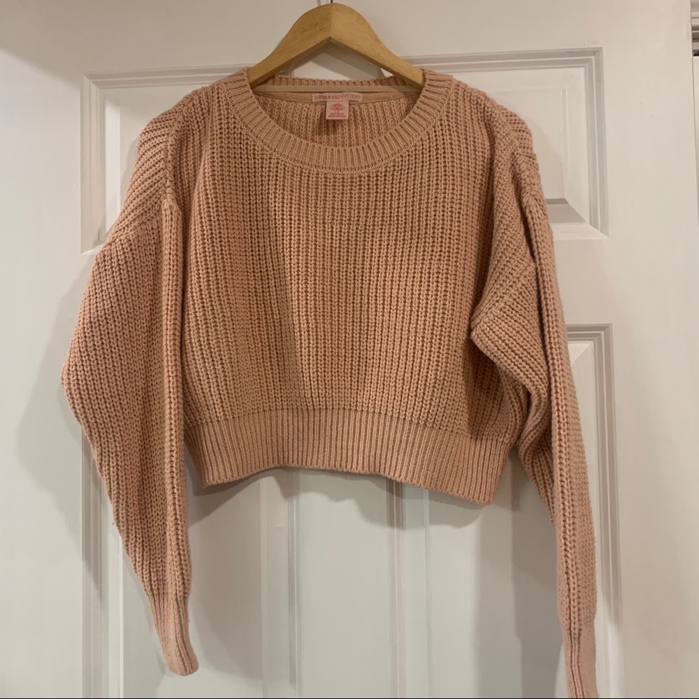 Urban Outfitters Crop Pink Sweater Small